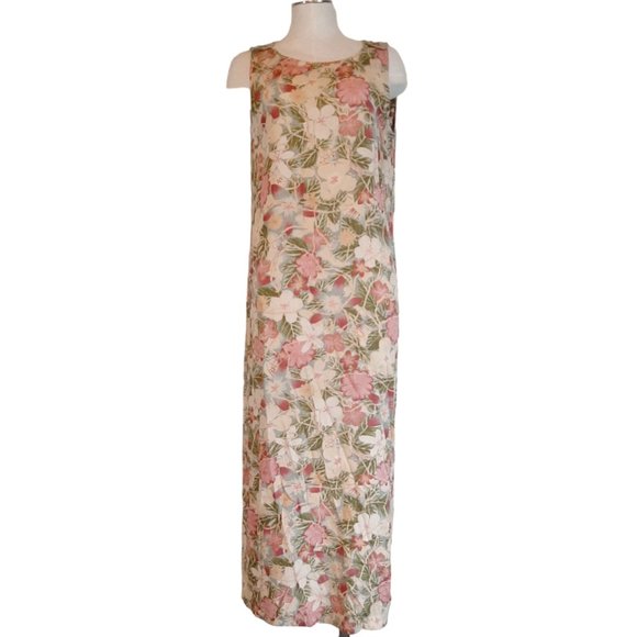 Plus Size - Women Floral Tulle Retro Stitching Maxi Pinafore Dress
